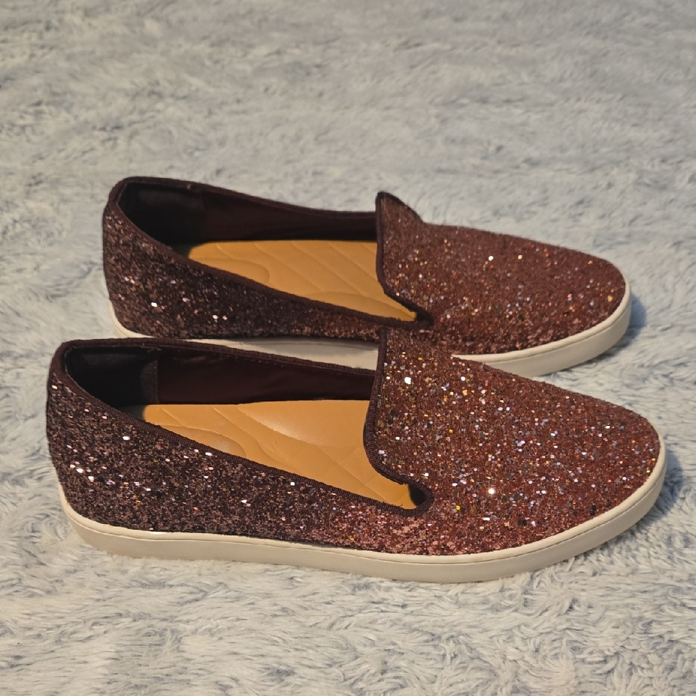 Birdies The Taylor Swift Pink Ombre Sparkling Glitter Slip-On Shoes, Size 8